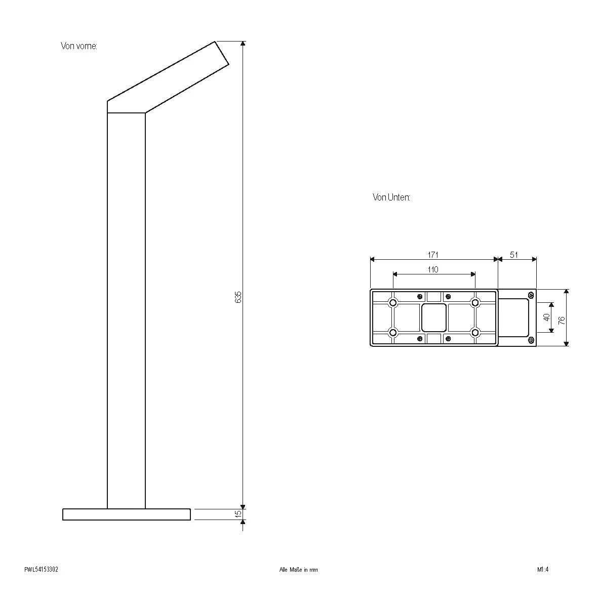 EVN PWL54153302 LED Wegeleuchte 650mm, IP54, 9W, 3000K, 210lm 4 EVN PWL54153302 LED Wegeleuchte 650mm, IP54, 9W, 3000K, 210lm – Bild 2