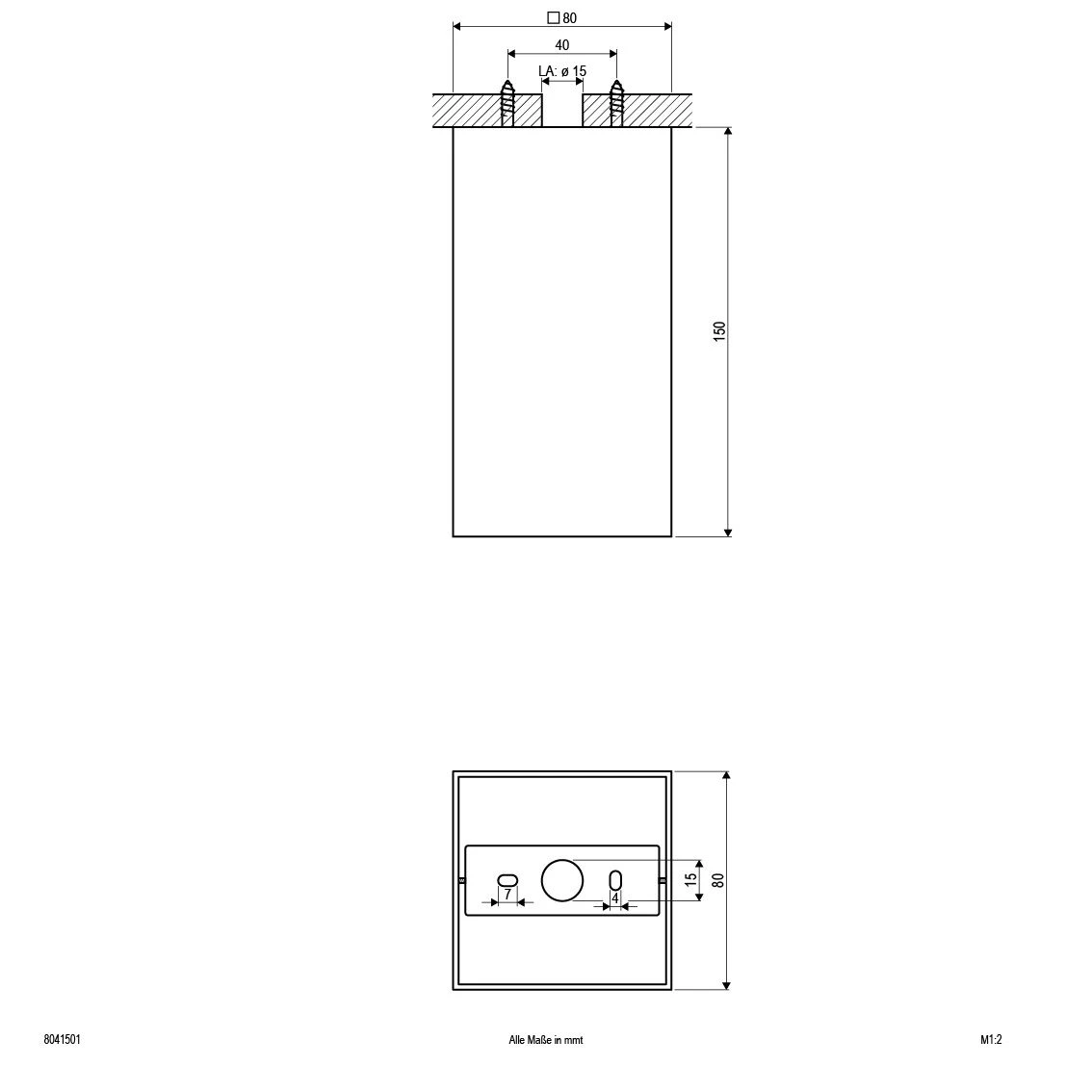 EVN 8041501 Deckenanbauleuchte Quadratisch, 150mm 4 EVN 8041501 Deckenanbauleuchte Quadratisch, 150mm – Bild 2