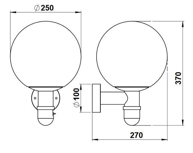 Albert 660641 Kugel-Wandleuchte M. Bewegungsmelder, Schwarz 4 Albert 660641 Kugel-Wandleuchte M. Bewegungsmelder, Schwarz – Bild 2