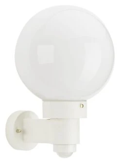 Albert 680257 Kugel-Wandleuchte M. Bewegungsmelder, Opalglas, Weiß