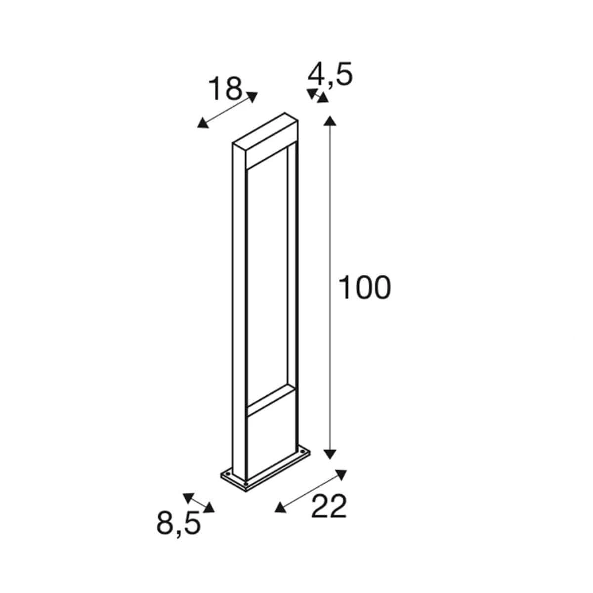 SLV 1002959 LED-Wegeleuchte FLATT POLE, Höhe 100cm 4 SLV 1002959 LED-Wegeleuchte FLATT POLE, Höhe 100cm – Bild 2