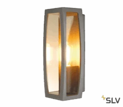 SLV 230655 MERIDIAN BOX 2, Outdoor Wandleuchte, TC-(D,H,T,Q)SE, Max. 25W, Klarer Kunststoff