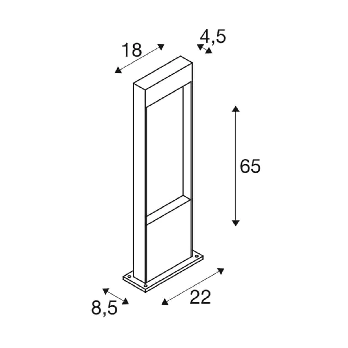SLV 1002957 LED-Wegeleuchte FLATT POLE, Höhe 65cm 4 SLV 1002957 LED-Wegeleuchte FLATT POLE, Höhe 65cm – Bild 2