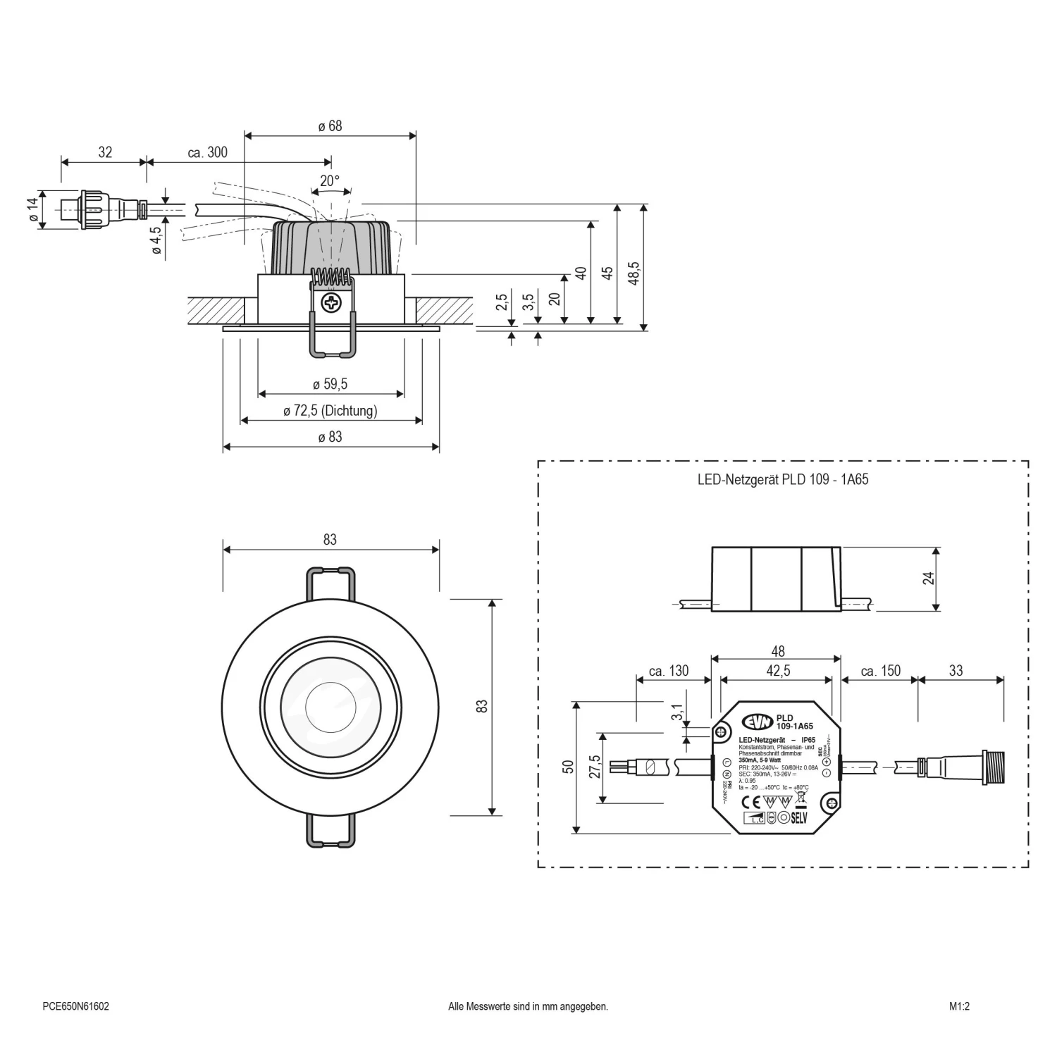 EVN PCE650N61602 LED Deckeneinbau Rund, Schwenkbar, IP65, 6W, 3000K, 620lm 4 EVN PCE650N61602 LED Deckeneinbau Rund, Schwenkbar, IP65, 6W, 3000K, 620lm – Bild 2