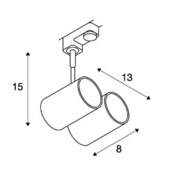 SLV 152232 BIMA 2 Double 3Phasen-HV-Strahler, GU10, Ohne Leuchtmittel -Laden Für Heimbeleuchtung 538ed1c3c9b35098a47ada59ffa823920230089a