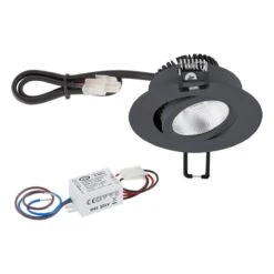 EVN PC20N31602 LED Deckeneinbauleuchte Rund, Schwenkbar, IP20, 3W, 3000K, 300lm