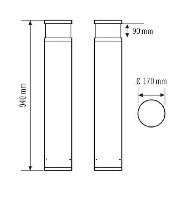 ESYLUX EL10820007 Pollerleuchte 16W, 3000K 4 ESYLUX EL10820007 Pollerleuchte 16W, 3000K – Bild 2
