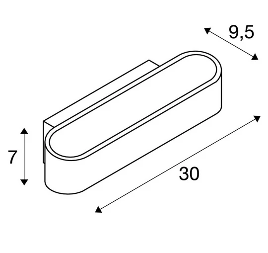 SLV 151271 ASSO 300, Wandleuchte, LED, 3000K, Oval, L/B/H 30/9,5/7 Cm 4 SLV 151271 ASSO 300, Wandleuchte, LED, 3000K, Oval, L/B/H 30/9,5/7 Cm – Bild 2