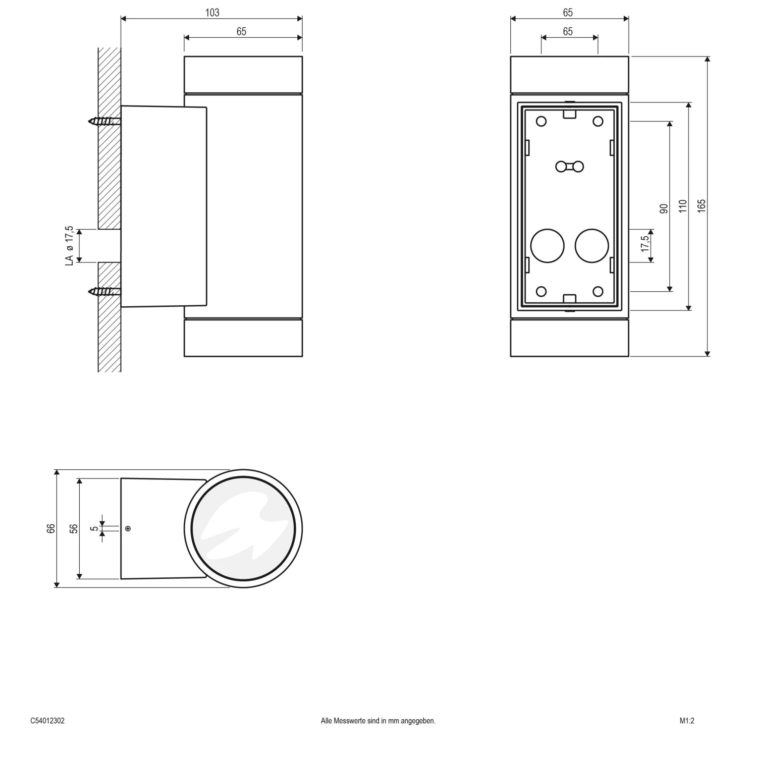 EVN C54012502HR LED Wandanbauleuchte Up+down, 3000K, 2x456lm 4 EVN C54012502HR LED Wandanbauleuchte Up+down, 3000K, 2x456lm – Bild 2