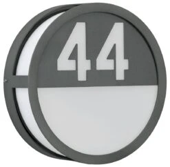 Albert 626402 Hausnummern-Wandleuchte Rund, LED 10W, Anthrazit