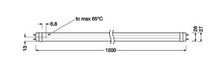 Ledvance 4058075730571 LED TUBE T8 EXTERNAL P DALI 1500 Mm, 190 °, 23 W, 865, 3700 Lm, G13, Dimmbar 4 Ledvance 4058075730571 LED TUBE T8 EXTERNAL P DALI 1500 Mm, 190 °, 23 W, 865, 3700 Lm, G13, Dimmbar – Bild 2
