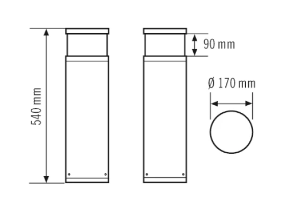 ESYLUX EL10820106 Pollerleuchte ALVA BL TR 360° 1000 830 AN 4 ESYLUX EL10820106 Pollerleuchte ALVA BL TR 360° 1000 830 AN – Bild 2