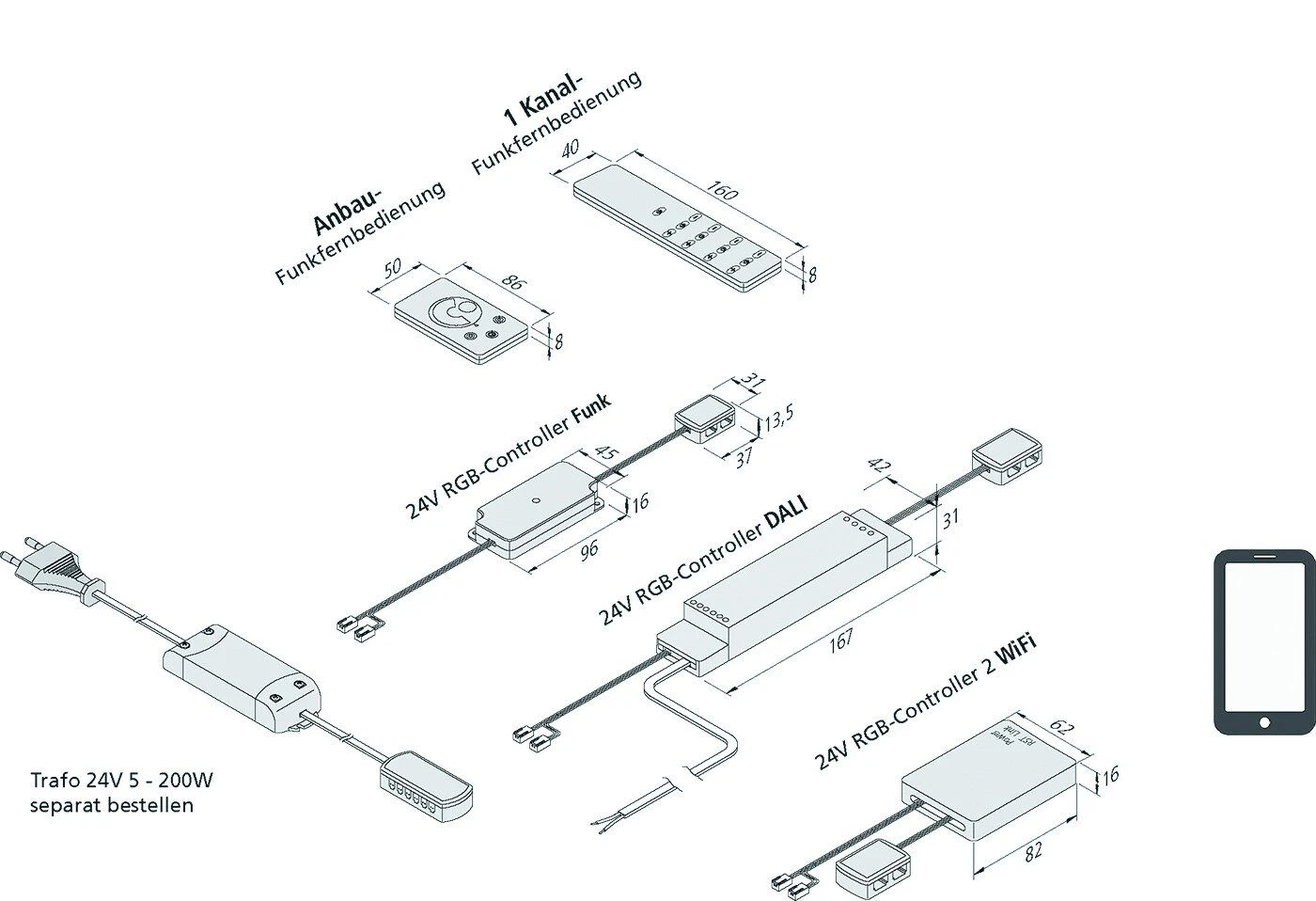 Hera 61500050541 RGB-Funk-Controller 24V/75W Mit Fernbedienung 4 Hera 61500050541 RGB-Funk-Controller 24V/75W Mit Fernbedienung – Bild 2