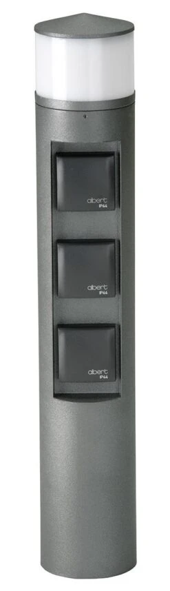 Albert 622202 LED-Steckdosenlichtsäule 10W, 3 Steckdosen, Höhe 0,58m