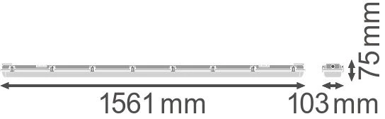 LEDVANCE DAMPPROOF Feuchtraumleuchte Für 2 LED-Röhren IP65 L=1565mm 4 LEDVANCE DAMPPROOF Feuchtraumleuchte Für 2 LED-Röhren IP65 L=1565mm – Bild 2