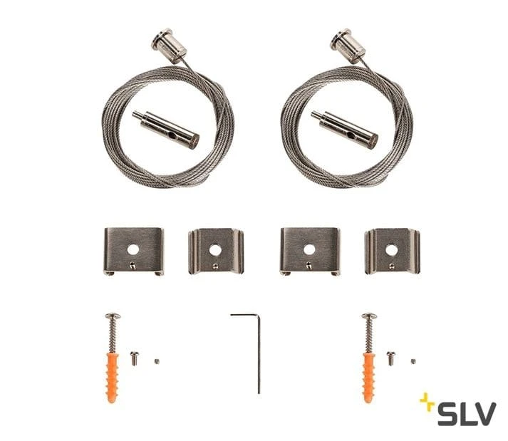 SLV 1002845 EUTRAC, S-TRACK Und 1 Phasen-Schienen Drahtseilabhängung, 5m, 2er Set 3 SLV 1002845 EUTRAC, S-TRACK Und 1 Phasen-Schienen Drahtseilabhängung, 5m, 2er Set