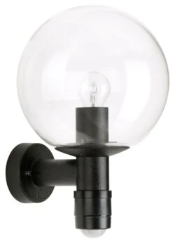 Albert 660641 Kugel-Wandleuchte M. Bewegungsmelder, Schwarz