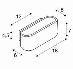 SLV 151451 OSSA 180, Wandleuchte, QT-DE12, Oval, Up/down, L/B/H 18/8/7 Cm, Max. 100W -Laden Für Heimbeleuchtung ce35c1e78fe65b922520cb4582b39523c043b7a3