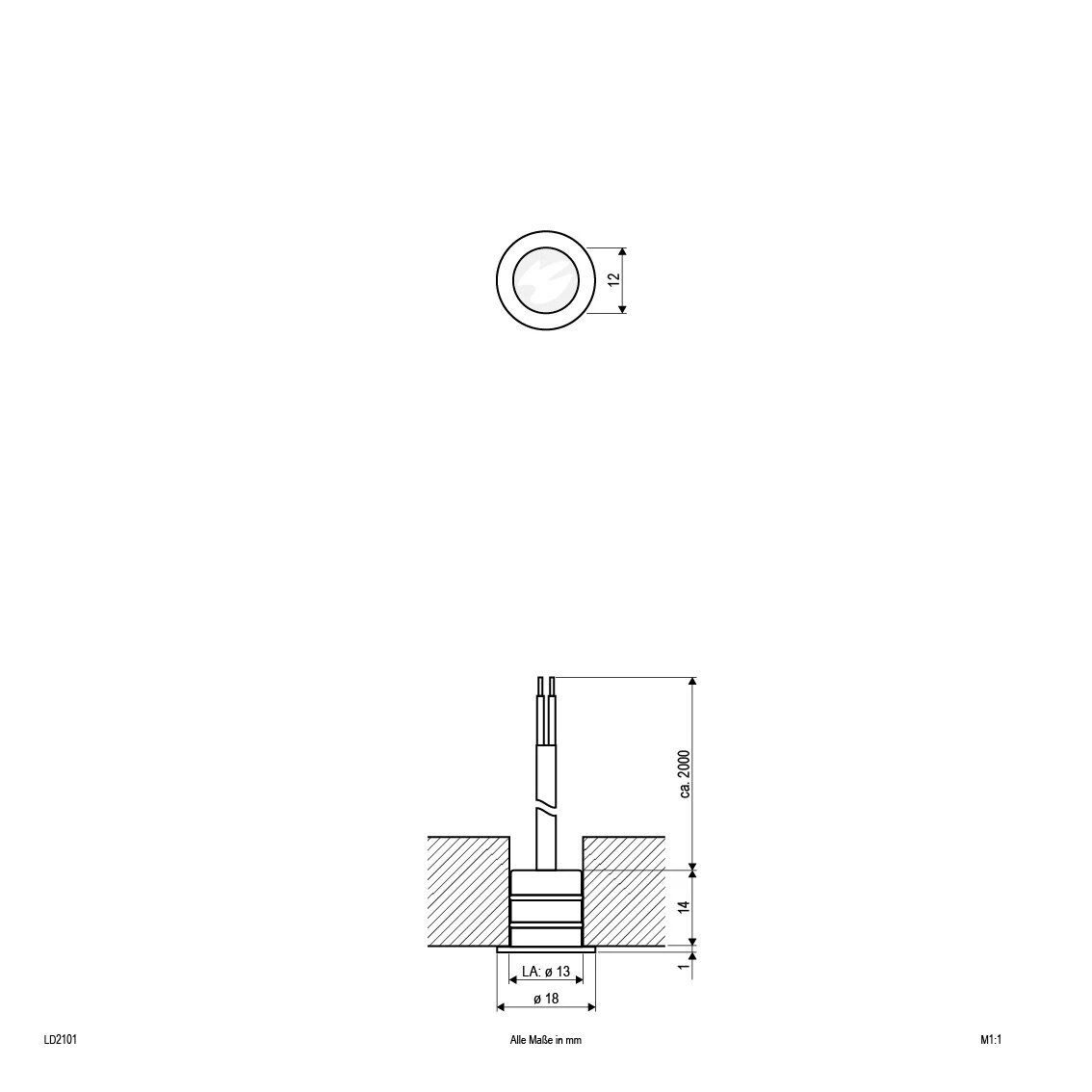 EVN LD2 101 LED-Einbaulichtpunkt 0,2W, Edelstahl, IP68 4 EVN LD2 101 LED-Einbaulichtpunkt 0,2W, Edelstahl, IP68 – Bild 2